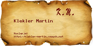 Klekler Martin névjegykártya