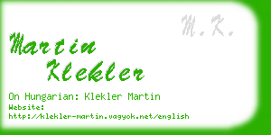 martin klekler business card